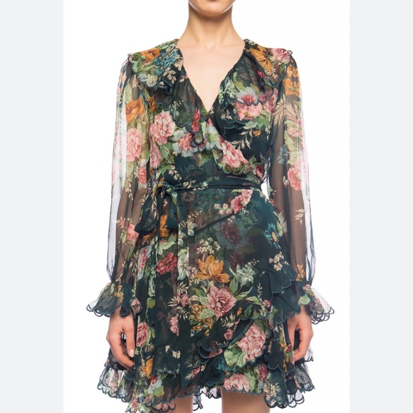 NWOT zimmermann wavelength scallop silk dress